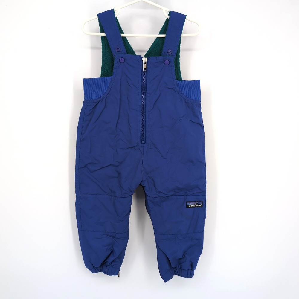 Patagonia Snow Bibs Blue Fleece Lined Insulated Unisex Baby 12M